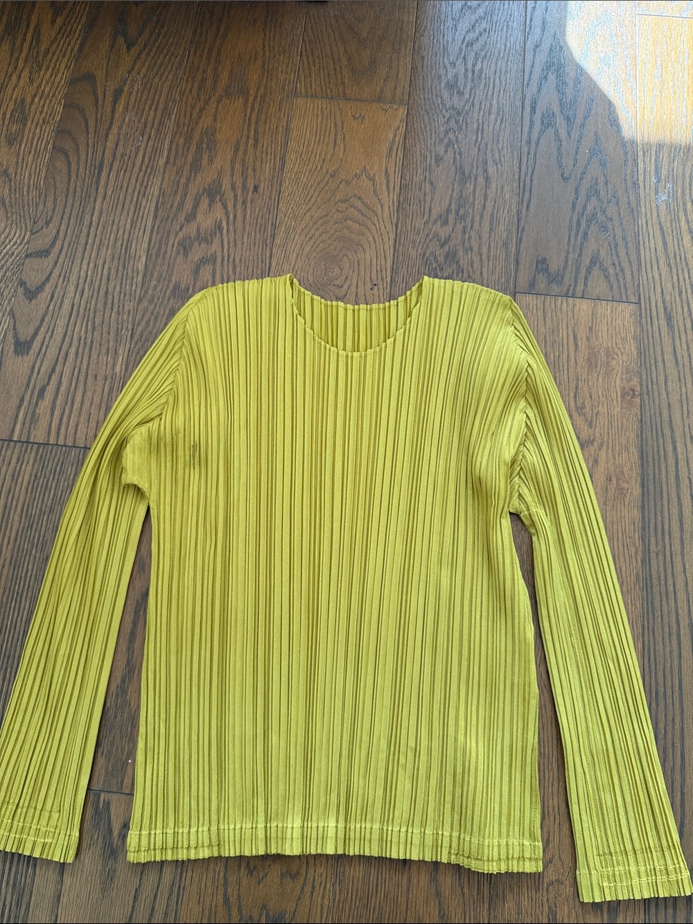 Pleats please issey miyake Women's Ribbed Long-Sleeve Top - Yellow